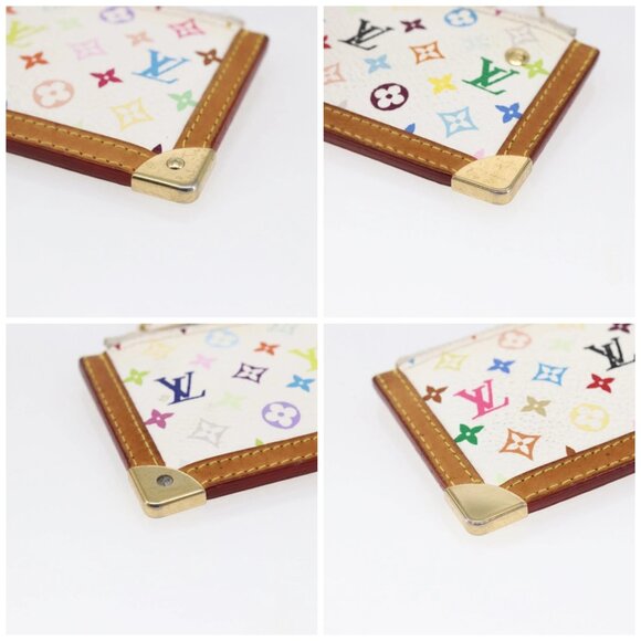 LOUIS VUITTON Multicolor Pochette Cles Coin Purse White M92655 LV Auth 145789 - Picture 14 of 16